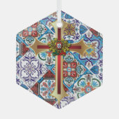 ポルトガル語デザイン ガラスオーナメント (正面)