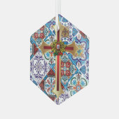 ポルトガル語デザイン ガラスオーナメント (正面左)
