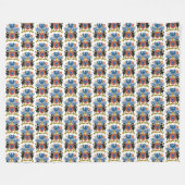 ポルトガル語デザイン フリースブランケット (正面(横))