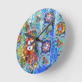 ポルトガル語デザイン ラウンド壁時計 (傾斜)