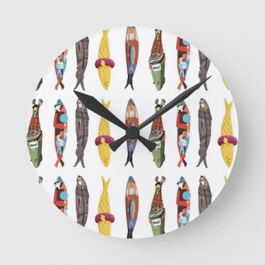 ポルトガル語デザイン ラウンド壁時計 (正面)