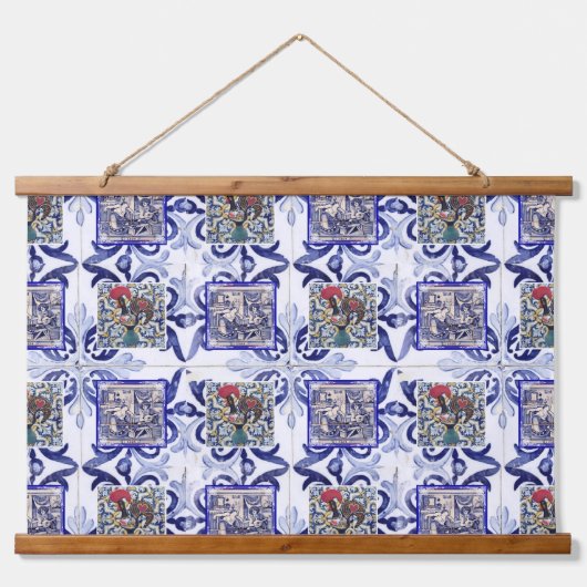 ポルトガル語デザイン 吊り下げ型タペストリー (正面)