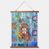 ポルトガル語フォークアートウッドトップウォールタペストリー 吊り下げ型タペストリー (正面)