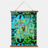 ポルトガル語フォークアートウッドトップウォールタペストリー 吊り下げ型タペストリー (正面2)