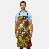 ポルトガル語フォークアートデザイン エプロン (着用した状態)