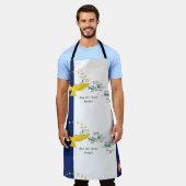 ポルトガル語フォークアートデザイン エプロン (着用した状態)