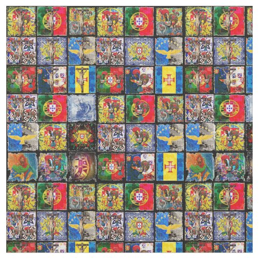 ポルトガル語フォークアートデザイン ファブリック (クローズアップ)