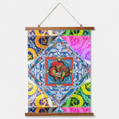 ポルトガル語フォークアートデザイン 吊り下げ型タペストリー (正面)