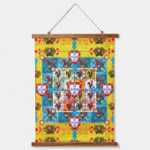 ポルトガル語フォークアートデザイン 吊り下げ型タペストリー (正面2)