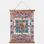 ポルトガル語フォークアートデザイン 吊り下げ型タペストリー (正面3)