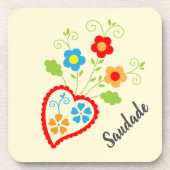 ポルトガル語フォークハートとサウダード語 コースター (正面)