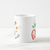 ポルトガル語フォークハートとサウダード語 コーヒーマグカップ (中央)