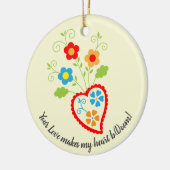 ポルトガル語フォークハートと単語saudade セラミックオーナメント (左)