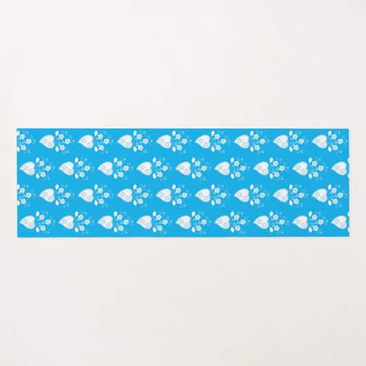 ポルトガル語フォークハートの花模様 ヨガマット (裏面(横))