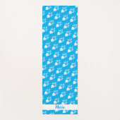 ポルトガル語フォークハートの花模様 ヨガマット (正面)