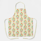 ポルトガル語フォークハートパターン エプロン (正面)