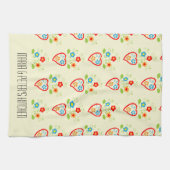 ポルトガル語フォークハートパターン キッチンタオル (横)