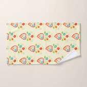 ポルトガル語フォークハートパターン バスタオルセット (ハンドタオル)