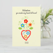 ポルトガル語フォークロマンチックハートバレンタイン シーズンカード (スタンド正面)