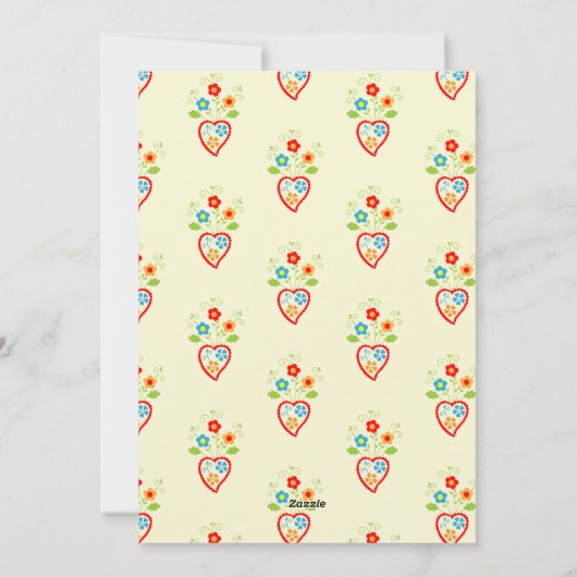 ポルトガル語フォークロマンチックハートバレンタイン シーズンカード (裏面)