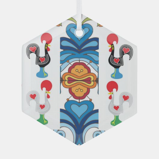ポルトガル語フォーク芸術 ガラスオーナメント (正面)