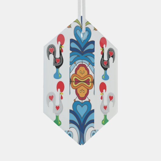 ポルトガル語フォーク芸術 ガラスオーナメント (正面右)
