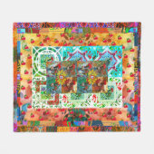 ポルトガル語フォークarフリースブランケット フリースブランケット (正面(横))