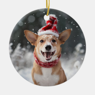 ポルトガル語ポデゴ・ペケノ犬クリスマスキープサケ セラミックオーナメント