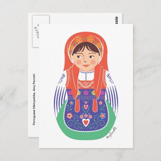 ポルトガル語マトリョシカ葉書 ポストカード (正面/裏面)