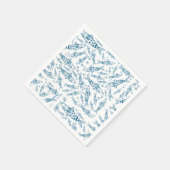 ポルトガル語リスボンイワシ模様アズレヨス白 スタンダードカクテルナプキン (角)