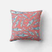 ポルトガル語リスボンサーディンパターンアズレジョスピンク クッション (裏面)