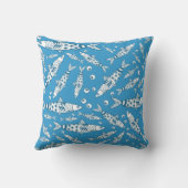 ポルトガル語リスボンサーディンパターンアズレジョスブルー クッション (裏面)