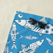 ポルトガル語リスボンサーディンパターンアズレジョスブルー ビーチタオル (インサイチュ)