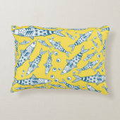 ポルトガル語リスボンサーディンパターンアズレジョス黄色 アクセントクッション (裏面)