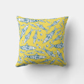 ポルトガル語リスボンサーディンパターンアズレジョス黄色 クッション (裏面)