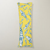 ポルトガル語リスボンサーディンパターンアズレジョス黄色 ボディピロー (正面縦)