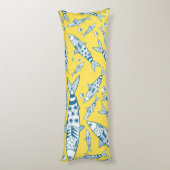 ポルトガル語リスボンサーディンパターンアズレジョス黄色 ボディピロー (裏面 (縦))