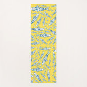 ポルトガル語リスボンサーディンパターンアズレジョス黄色 ヨガマット (正面)