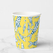 ポルトガル語リスボンサーディンパターンアズレジョス黄色 紙コップ (右)