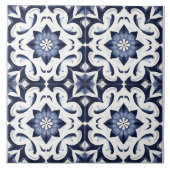 ポルトガル語ヴィンテージ青と白 タイル (正面)
