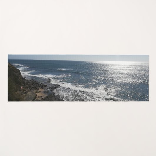 ポルトガル語海ビーチウェーブエクササイズ ヨガマット (正面(横))