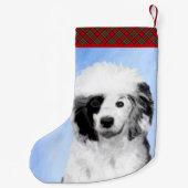 ポルトガル語絵画ウォータードッグ – Dog Art スモールクリスマスストッキング (裏面)