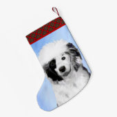 ポルトガル語絵画ウォータードッグ – Dog Art スモールクリスマスストッキング (裏面 (吊り時))