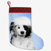 ポルトガル語絵画ウォータードッグ – Dog Art スモールクリスマスストッキング (正面)