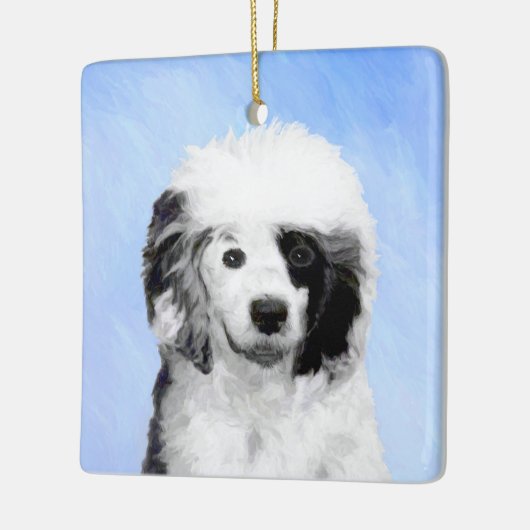 ポルトガル語絵画ウォータードッグ – Dog Art セラミックオーナメント (左)