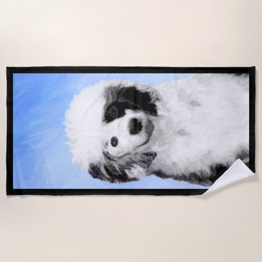 ポルトガル語絵画ウォータードッグ – Dog Art ビーチタオル (正面)