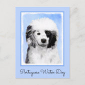 ポルトガル語絵画ウォータードッグ – Dog Art ポストカード (正面)