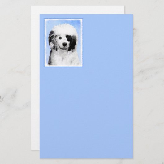 ポルトガル語絵画ウォータードッグ – Dog Art 便箋 (正面/裏面)