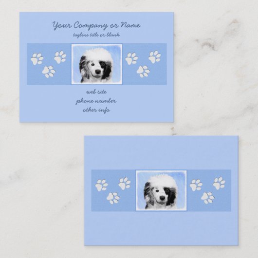 ポルトガル語絵画ウォータードッグ – Dog Art 名刺 (正面/裏面)