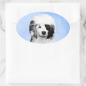 ポルトガル語絵画ウォータードッグ – Dog Art 楕円形シール (バッグ)